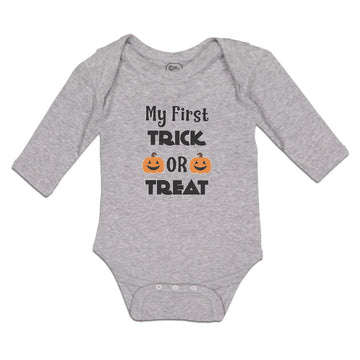 Long Sleeve Bodysuit Baby My First Trick Or Treat with Smile Halloween Cotton