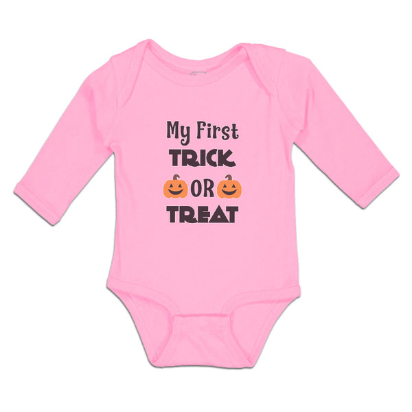 Long Sleeve Bodysuit Baby My First Trick Or Treat with Smile Halloween Cotton