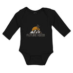 Long Sleeve Bodysuit Baby Hiker Tourist Hiking. Standing Ledge Cotton - Cute Rascals