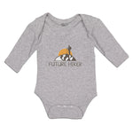 Long Sleeve Bodysuit Baby Hiker Tourist Hiking. Standing Ledge Cotton - Cute Rascals