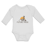 Long Sleeve Bodysuit Baby Hiker Tourist Hiking. Standing Ledge Cotton - Cute Rascals