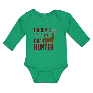 Long Sleeve Bodysuit Baby Daddy's Buck Hunter Wild Deer Horn Standing Cotton