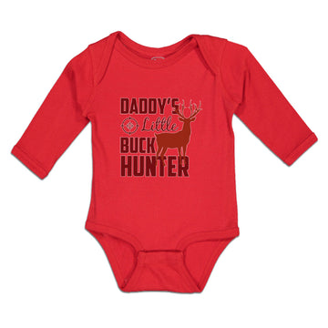 Long Sleeve Bodysuit Baby Daddy's Buck Hunter Wild Deer Horn Standing Cotton
