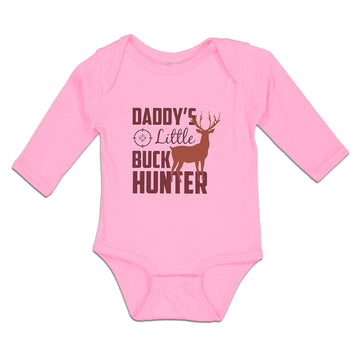 Long Sleeve Bodysuit Baby Daddy's Buck Hunter Wild Deer Horn Standing Cotton
