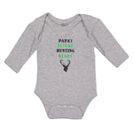 Long Sleeve Bodysuit Baby Papa's Future Hunting Buddy with Animal Face Deer