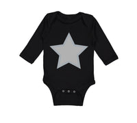 Long Sleeve Bodysuit Baby White Star 4Th of July Independence Boy & Girl Clothes