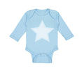 Long Sleeve Bodysuit Baby White Star 4Th of July Independence Boy & Girl Clothes
