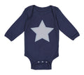 Long Sleeve Bodysuit Baby White Star 4Th of July Independence Boy & Girl Clothes