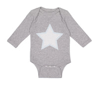 Long Sleeve Bodysuit Baby White Star 4Th of July Independence Boy & Girl Clothes