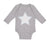 Long Sleeve Bodysuit Baby White Star 4Th of July Independence Boy & Girl Clothes