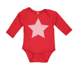 Long Sleeve Bodysuit Baby White Star 4Th of July Independence Boy & Girl Clothes