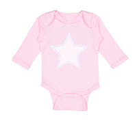 Long Sleeve Bodysuit Baby White Star 4Th of July Independence Boy & Girl Clothes