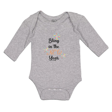 Long Sleeve Bodysuit Baby Bling in The New Year with Crackers Boy & Girl Clothes