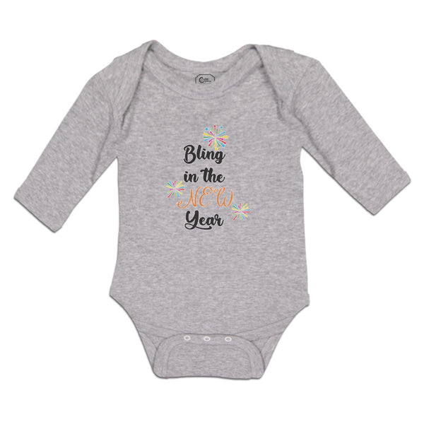 Long Sleeve Bodysuit Baby Bling in The New Year with Crackers Boy & Girl Clothes - Cute Rascals
