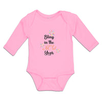 Long Sleeve Bodysuit Baby Bling in The New Year with Crackers Boy & Girl Clothes - Cute Rascals