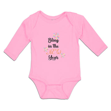 Long Sleeve Bodysuit Baby Bling in The New Year with Crackers Boy & Girl Clothes