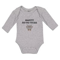 Long Sleeve Bodysuit Baby Happy Meow Pet Animal Cat Face Sunglass Bow Cotton - Cute Rascals