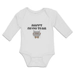 Long Sleeve Bodysuit Baby Happy Meow Pet Animal Cat Face Sunglass Bow Cotton - Cute Rascals