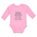 Long Sleeve Bodysuit Baby Year's Resolutions Talking Foods Conquer Cotton