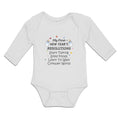 Long Sleeve Bodysuit Baby Year's Resolutions Talking Foods Conquer Cotton