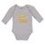 Long Sleeve Bodysuit Baby I Love Oktoberfest with Yellow Heart Cotton