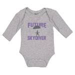 Long Sleeve Bodysuit Baby Future Skydiver Flying in Hot Air Balloon Cotton - Cute Rascals