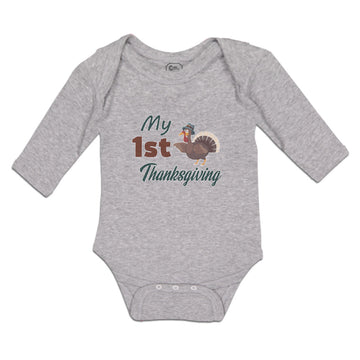 Long Sleeve Bodysuit Baby My 1St Thanksgiving Bird Boy & Girl Clothes Cotton