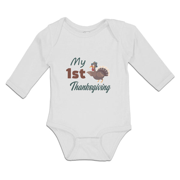 Long Sleeve Bodysuit Baby My 1St Thanksgiving Bird Boy & Girl Clothes Cotton