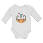 Long Sleeve Bodysuit Baby My 1St Thanksgiving Vegetable Pumpkin with Leaves