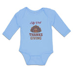 Long Sleeve Bodysuit Baby My Thanksgiving Baby Bird Sitting Open Wings Cotton