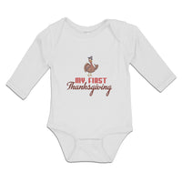 Long Sleeve Bodysuit Baby My First Thanksgiving Bird Boy & Girl Clothes Cotton