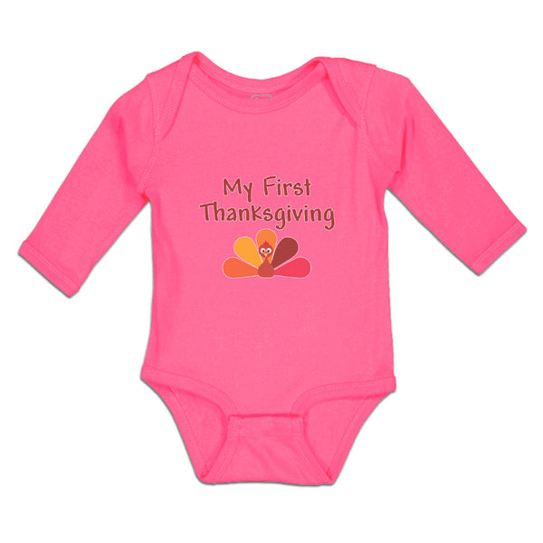 Long Sleeve Bodysuit Baby My First Thanksgiving Bird Boy & Girl Clothes Cotton