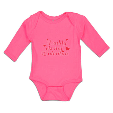 Long Sleeve Bodysuit Baby Daddy Is My Valentine with Hearts Boy & Girl Clothes