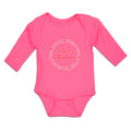 Long Sleeve Bodysuit Baby Daddy's Valentine with Wreath Hearts Design Cotton