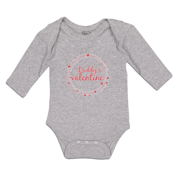 Long Sleeve Bodysuit Baby Daddy's Valentine with Wreath Hearts Design Cotton - Cute Rascals