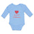 Long Sleeve Bodysuit Baby Little Valentine with Heart Symbol Boy & Girl Clothes