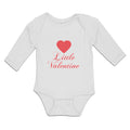 Long Sleeve Bodysuit Baby Little Valentine with Heart Symbol Boy & Girl Clothes