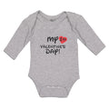 Long Sleeve Bodysuit Baby My 1St Valentine's Day with Heart Symbol Cotton