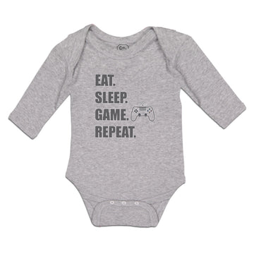 Long Sleeve Bodysuit Baby Eat. Sleep. Game. Repeat. Video Game Cotton