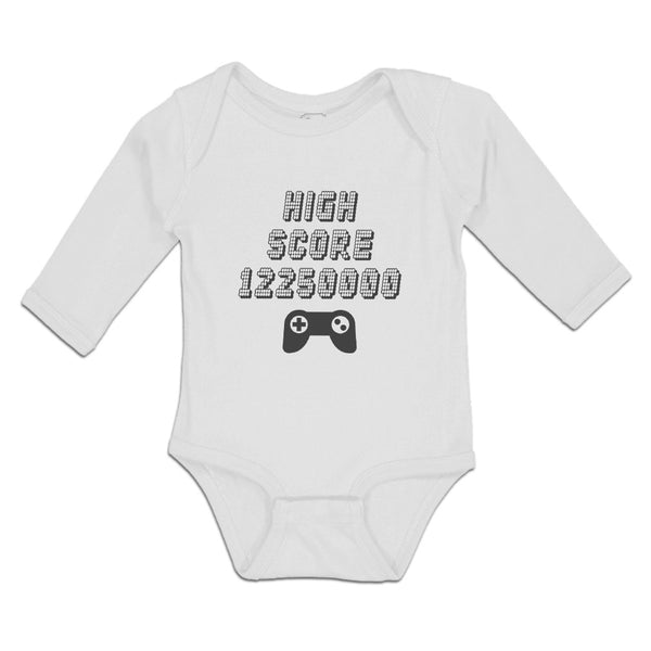 Long Sleeve Bodysuit Baby High Score 12250000 Video Game Boy & Girl Clothes - Cute Rascals