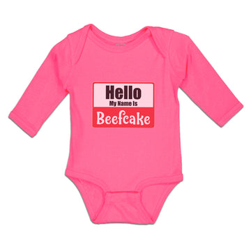 Long Sleeve Bodysuit Baby Hello My Name Is Beefcake Boy & Girl Clothes Cotton