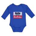 Long Sleeve Bodysuit Baby Hello My Name Is Beefcake Boy & Girl Clothes Cotton