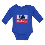 Long Sleeve Bodysuit Baby Hello My Name Is Beefcake Boy & Girl Clothes Cotton - Cute Rascals