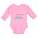 Long Sleeve Bodysuit Baby Grow Wanna Awesome like My Grandpa Handprint Cotton - Cute Rascals