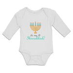 Long Sleeve Bodysuit Baby It's 1St Hanukkah! Menorah Candle Stand 9 Cotton