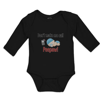 Long Sleeve Bodysuit Baby Don'T Peepaw! Baby Sleeping Niple Mobile Cotton