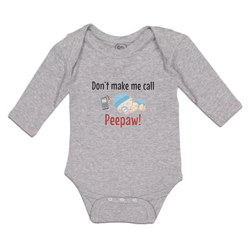 Long Sleeve Bodysuit Baby Don'T Peepaw! Baby Sleeping Niple Mobile Cotton