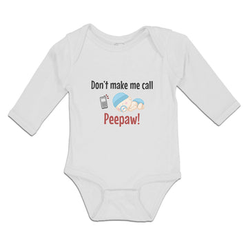 Long Sleeve Bodysuit Baby Don'T Peepaw! Baby Sleeping Niple Mobile Cotton