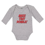 Long Sleeve Bodysuit Baby Make That Double! Boy & Girl Clothes Cotton