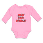 Long Sleeve Bodysuit Baby Make That Double! Boy & Girl Clothes Cotton